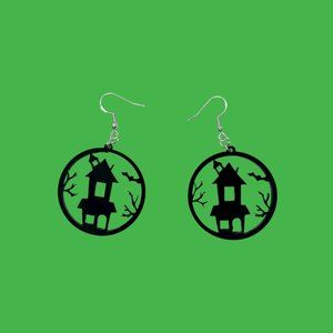 Haunted House Dangling Earrings